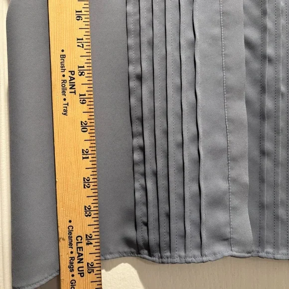 H&M Women's Lavender Gray Pleated Pintuck Blouse Work Office Professional - Picture 6 of 7